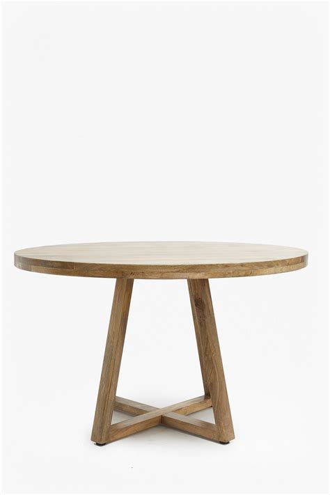 Round Wood Table Reclaimed Mango Wood Height 76cm Width 120cm Depth