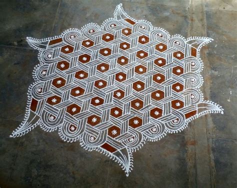 25 Dots Star As Line Pattern Kolam Contest Kolam Rangoli Designs With Dots Rangoli Designs