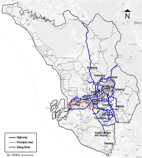 Latest map of klang valley, kuala lumpur subway, metro, train network. (Left side) Klang Valley's arterial road map. | Download ...