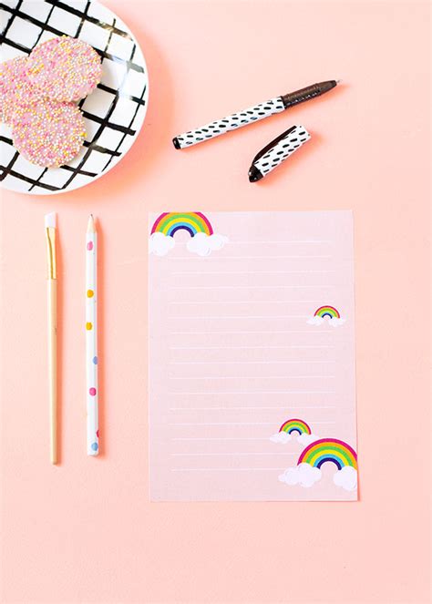 Printable Rainbow Letter Paper Make And Tell