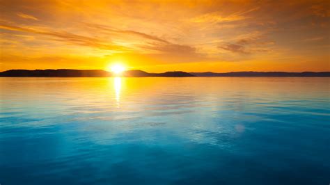 Sun Water Ripples Sunlight Lake Balaton Hungary Clouds Sky Dawn