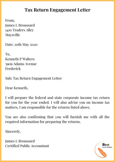 Tax Letter Template Format Sample And Example In Pdf And Word