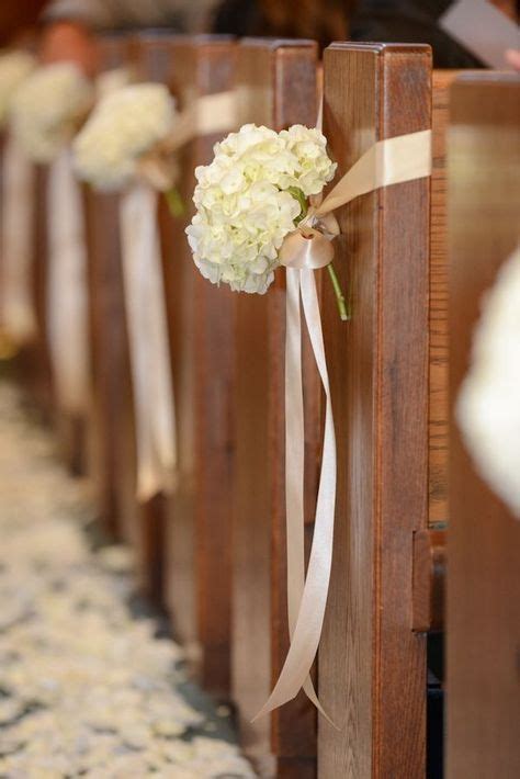 Image Result For Pew Decor Single White Rose Church Wedding