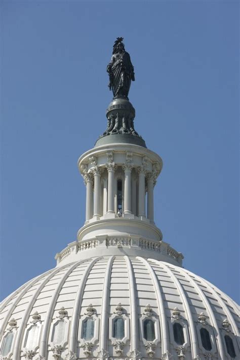 The United States Capitol Building Dome And Statue Washington Dc