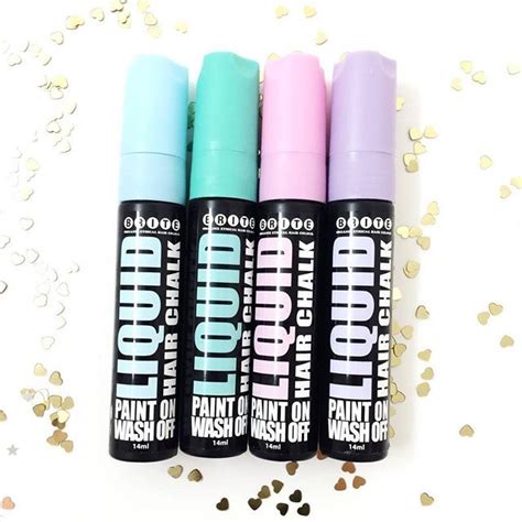 She shampoos about once a week. "Our hair chalk is LIQUID GOLD! Starts out as liquid to ...