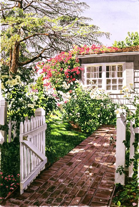 Rose Cottage Gate Painting By David Lloyd Glover Fine Art America