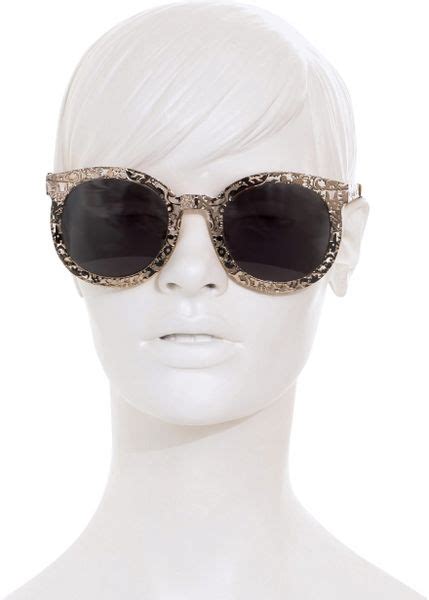 Karen Walker Super Duper Critter Sunglasses In Gold Lyst