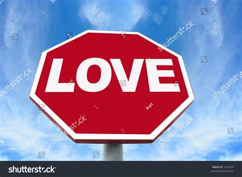 Love Sign On Octagonal Stop Sign Stock Photo 1619203 Shutterstock