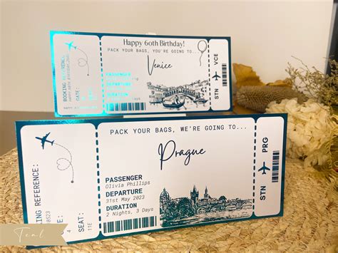 Any Holiday Surprise Reveal Foil Boarding Pass Golden Ticket - Etsy UK