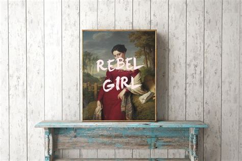 Rebel Girl Feminist Art Print Painting Print Vintage Art Etsy