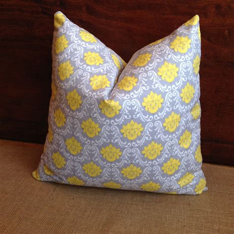 Yellow And Grey Pillow Cover By Pillowtalkbysara On Etsy Grey Pillow