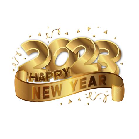 Happy New Year 2023 Celebration Design Golden 3d Text Happy New Year