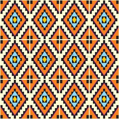 Vector Seamless Background With Mexican Geometric Patterns Stock