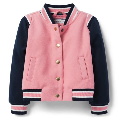 Girl Tulip Pink Letterman Jacket By Janie And Jack Girls Jacket Letterman Jacket Outfit