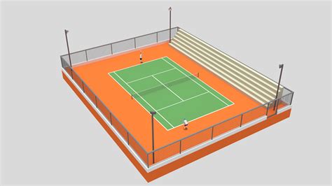 Chroma 3d Cartoon Tennis Court Scene