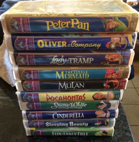 LOT OF 10 Walt Disney S VHS Masterpiece Collection Snow White Mulan