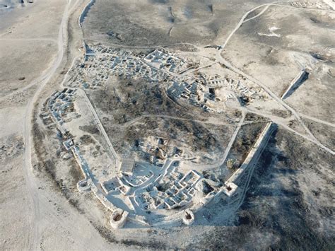 Aerial View Of Bronze Age Town From The Southwest Arad Israel