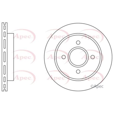 Apec Rear Brake Discs Vented 253mm Pair For Ford Cougar 25 St 200 Ebay