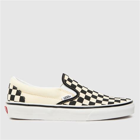 Womens Black And White Vans Classic Checkerboard Trainers Schuh