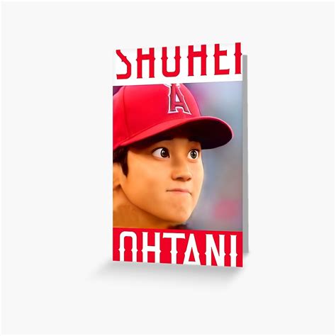 Young Shohei Ohtani Cartoon Style Type C Greeting Card By Daewipark