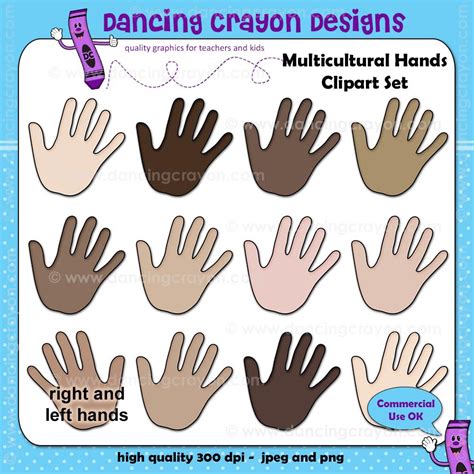 Multicultural Hands Clip Art