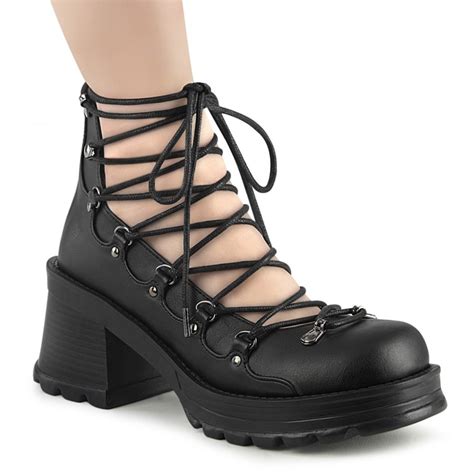 Bratty Lace Up Platform Gothic Shoe By Demonia Gothic Shoes
