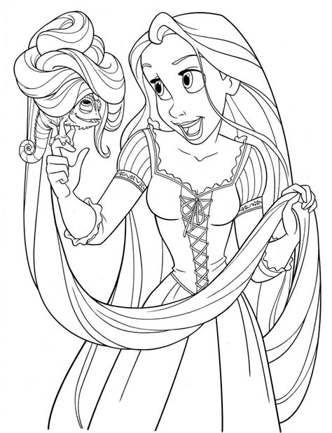 Dibujos De Princesa Rapunzel Con Pelo Largo Para Colorear Para Colorear