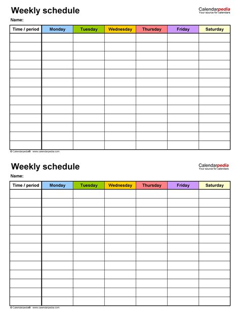 One Week Printable Calnedar Free Calendar Template 10 One Week