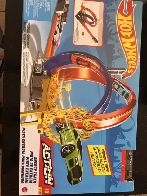 Hot Wheels Action Energy Track Playset Power Loops W Blue Car