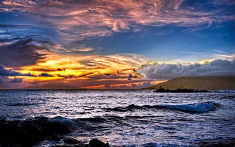 Nature Seascape Ocean Sea Waves Ocean Sea Sky Clouds Sunset Sunrise