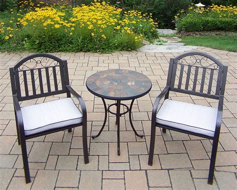Oakland Living Stone Art Rochester 3 Piece Bistro Set With