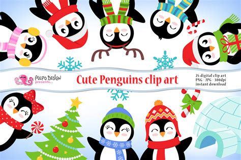 Cute penguins vector clip art. Cute Penguins clipart