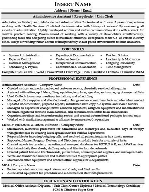 Medical Office Assistant Resume Template Premium Resume Samples And Example
