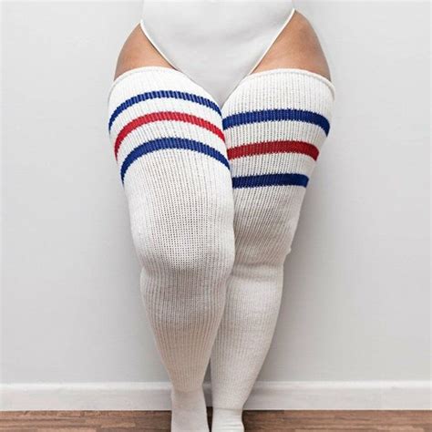 Real Plus Size Thigh High Socks Extra Long Thick Knee Etsy