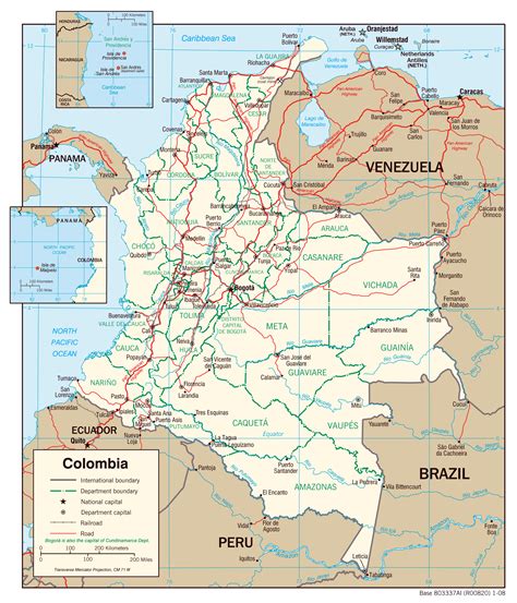 Grande Detallado Mapa Político Y Administrativo De Colombia Con
