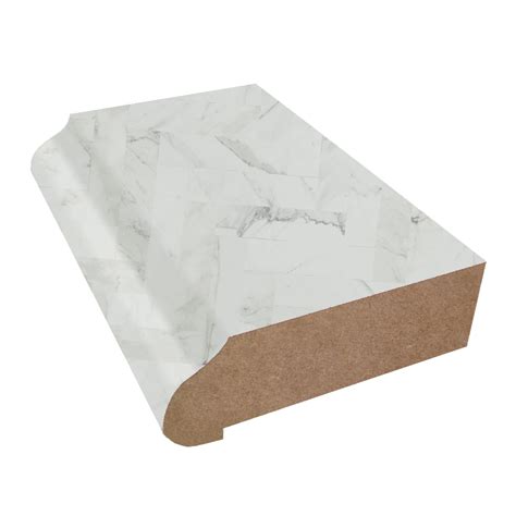 White Marble Herringbone Matte Ogee Edge Countertop Trim