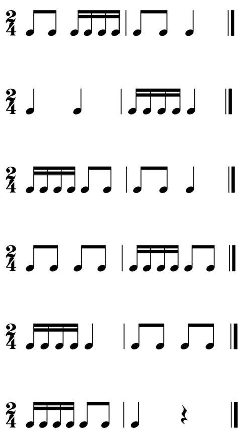 Sixteenth Note Rhythm Patterns
