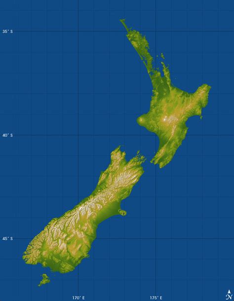 Nouvelle Zélande Topographique Carte