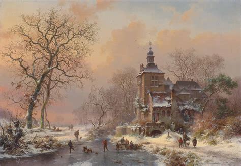 Frederik Marinus Kruseman Dutch 1816 1882 Winter Landscape With