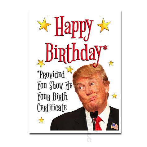 Donald Trump Birthday Card Funny Birthday Card Trump Etsy