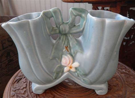 Vintage 1930 S Weller Pottery Double Vase Bride S Etsy