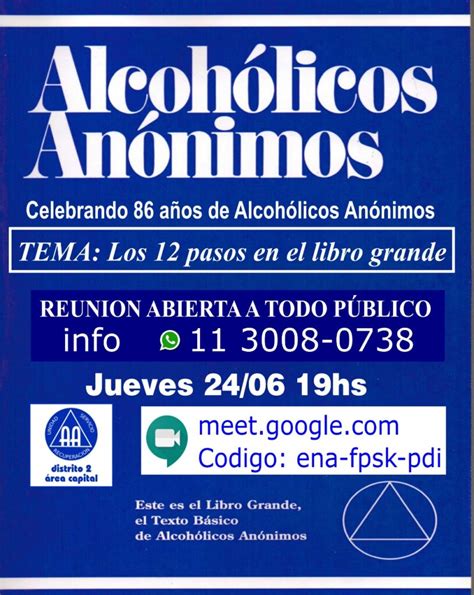 Los Doce Pasos En El Libro Grande Alcohólicos Anónimos De Argentina