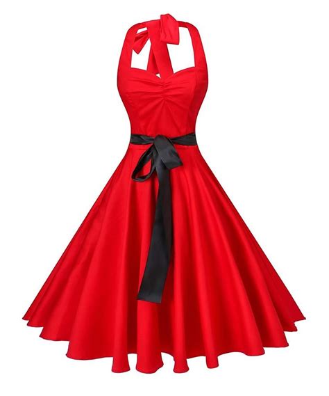 v fashion women s rockabilly 50s vintage polka dots halter cocktail swing dress en 2020 carla