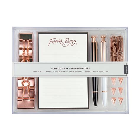 U Brands Office Stationery Kit With Acrylic Tray Writing Pad And