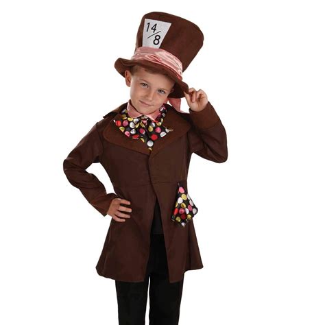 Fun Shack Boys Mad Hatter Costume Wonderland Character Fancy Dress
