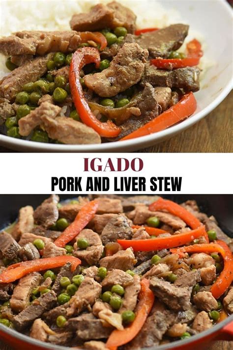 Igado Made With Pork Tenderloin Green Peas And Bell Peppers In A