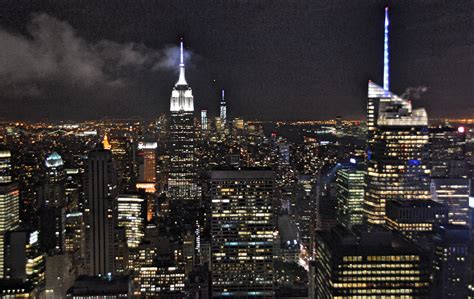 New York City Night View From Rockefeller Center Roof Top June 2014