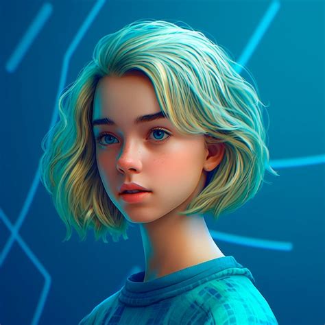 Premium Ai Image A Digital Illustration Of A Girl With Blonde Hair