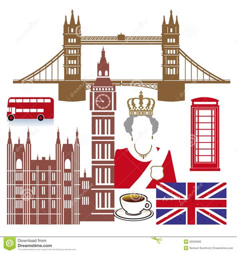 English Icons Stock Vector Illustration Of Symbol Tourist 32500096