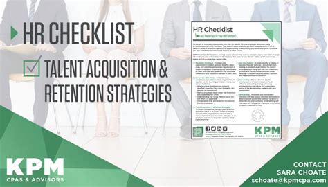 Hr Checklist Do You Have A Plan For Talent Acquisition And Retention Kpm